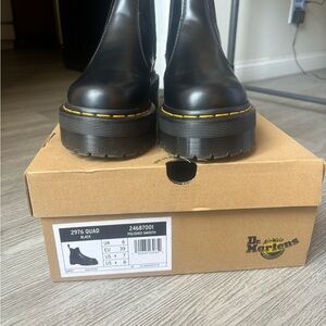 Dr. Martens Black Chelsea Boots with Yellow Accents